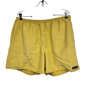 Men’s Patagonia Size XL Yellow Recycled Nylon 5” Baggies Shorts No Liner